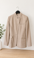 Blazer ALBA -Taupe à fines rayures