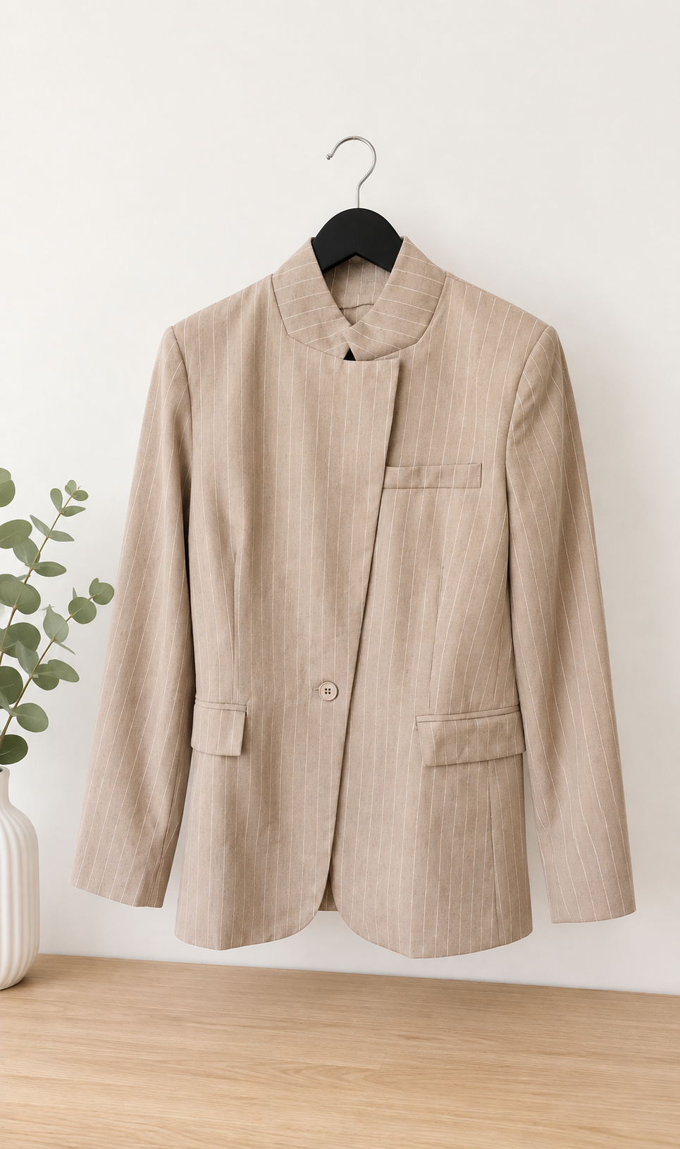 Blazer ALBA -Taupe à fines rayures
