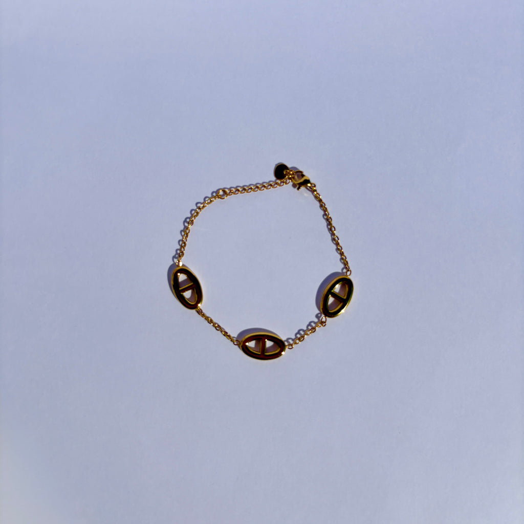 Bracelet élégance marine - Bracelet maille marine doré en acier inoxydable