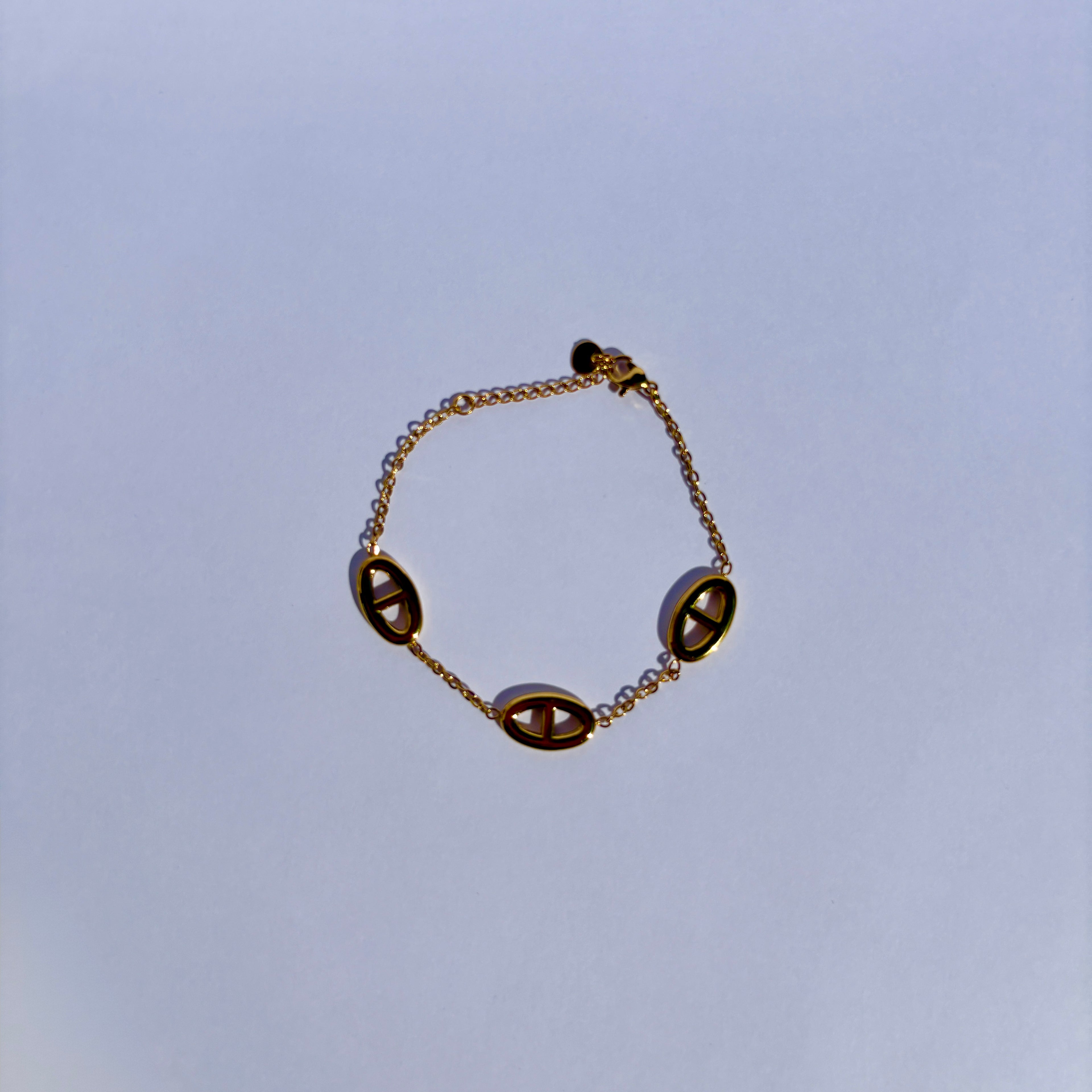 Bracelet élégance marine - Bracelet maille marine doré en acier inoxydable