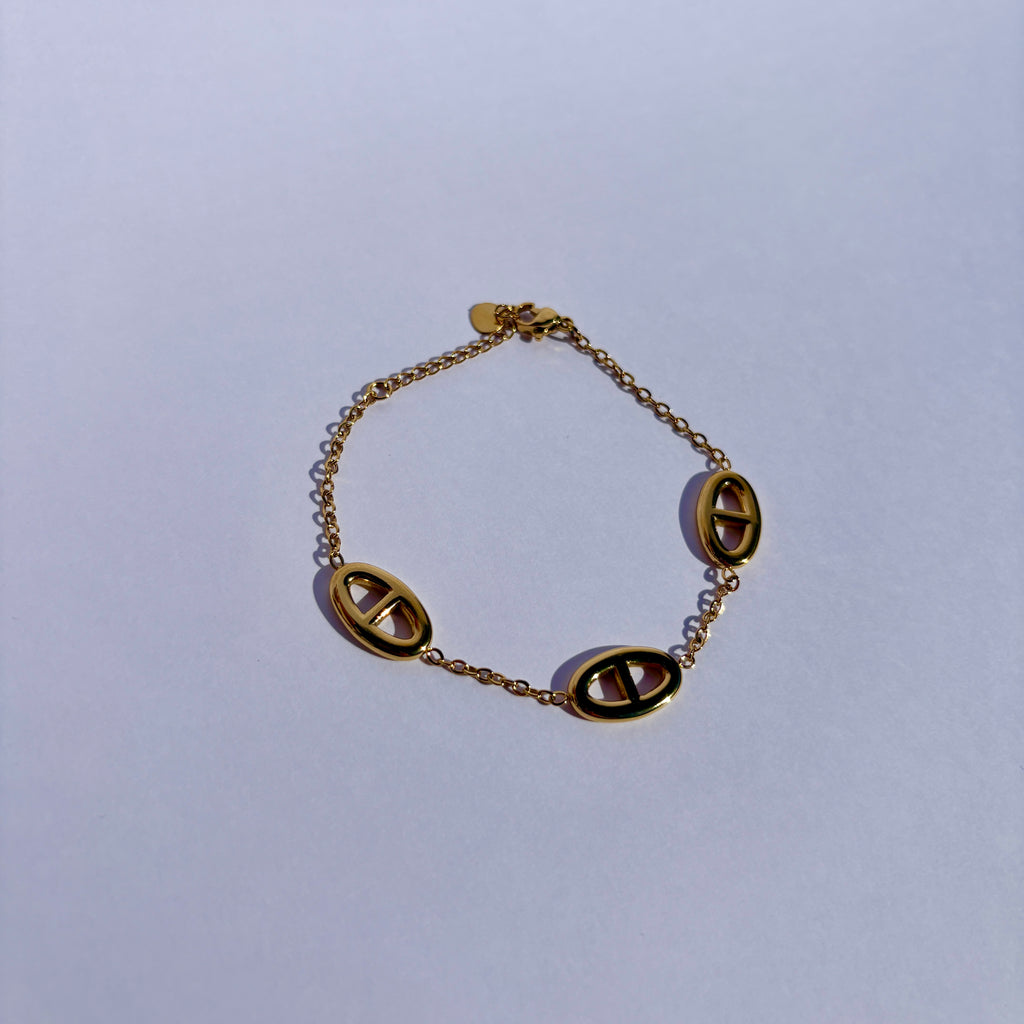 Bracelet élégance marine - Bracelet maille marine doré en acier inoxydable