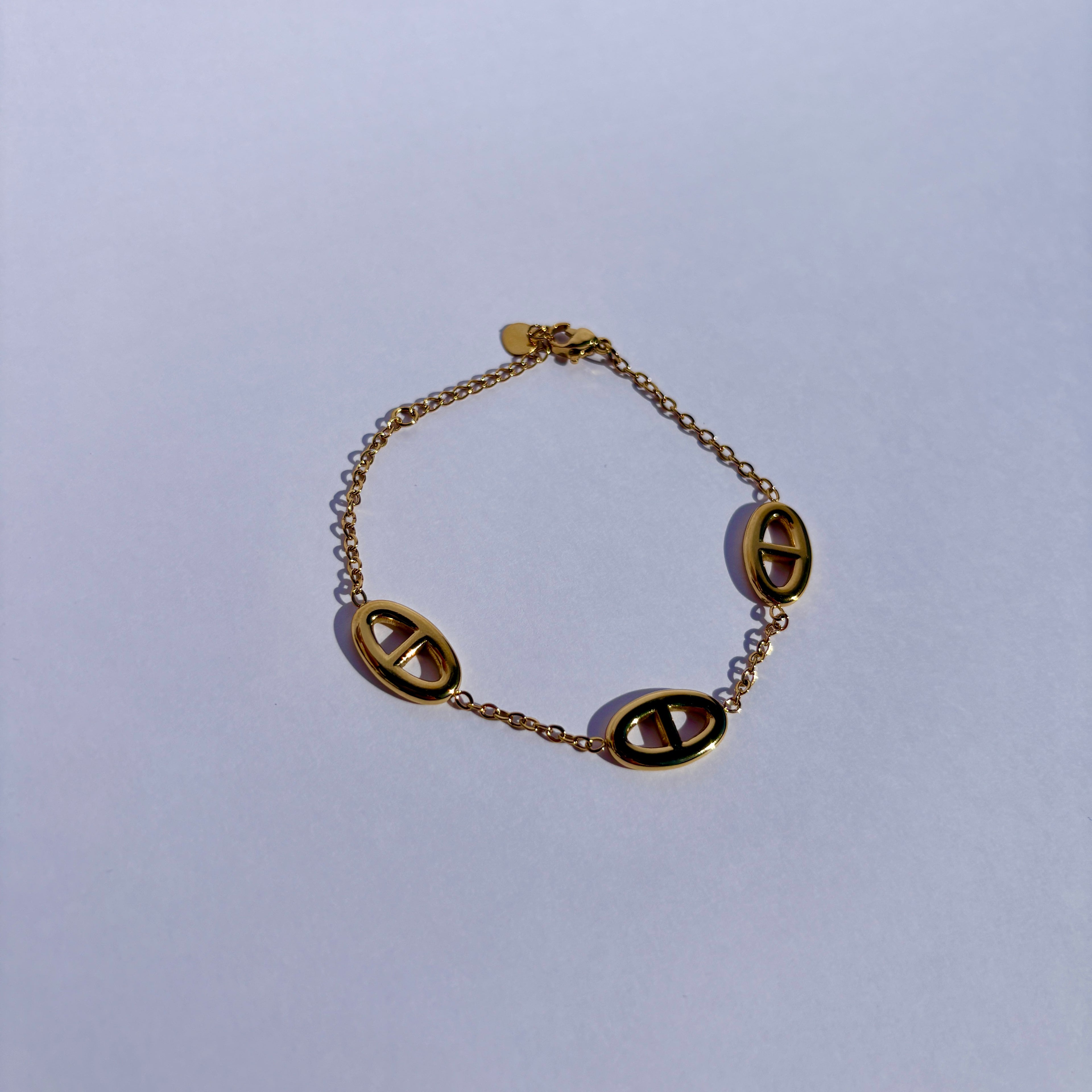 Bracelet élégance marine - Bracelet maille marine doré en acier inoxydable