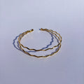 Bracelet de bras Vague - Bracelet de bras doré zigzag en acier inoxydable