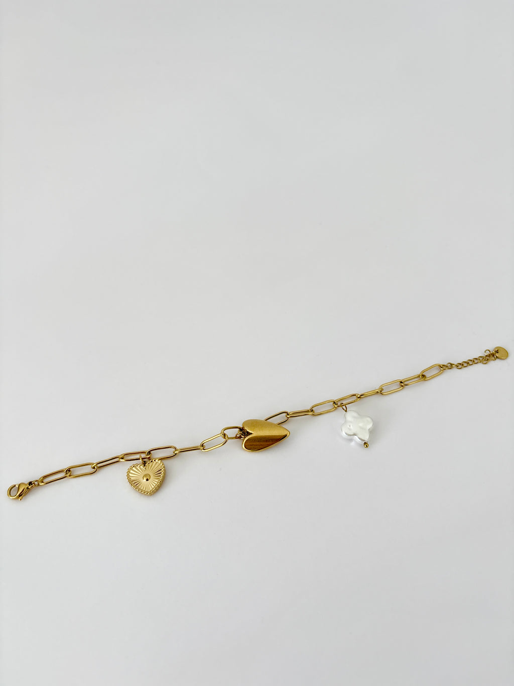 Bracelet Eclat - bracelet en acier inoxydable avec charms cœur et fleur
