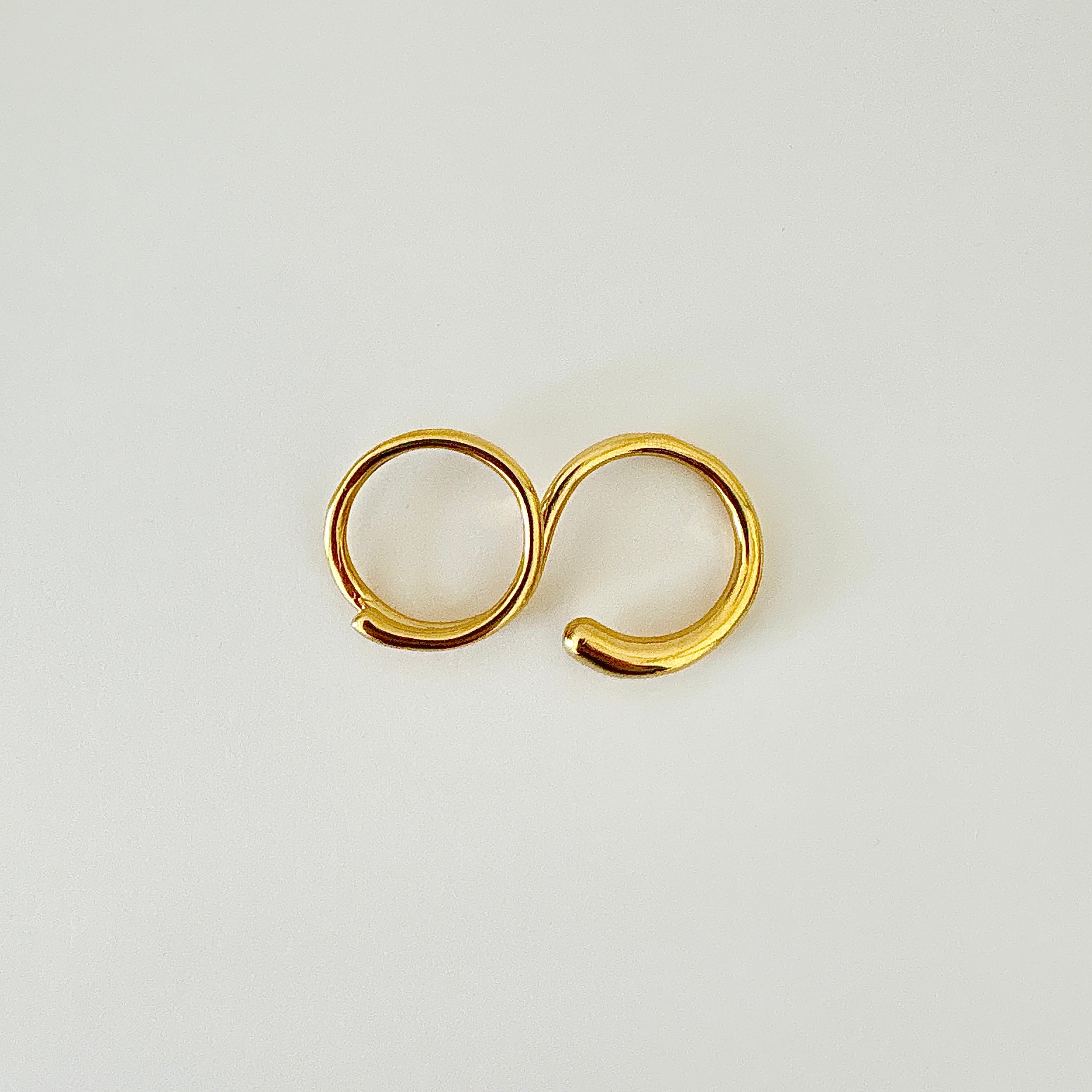Bague Duo Dorée - double doigt ouverte en acier inoxydable