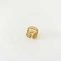 Bague Capucine - bague dorée quadruple lignes en acier inoxydable