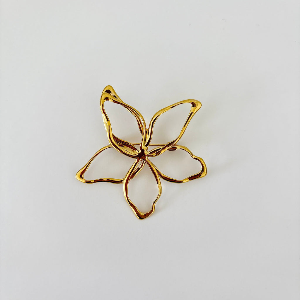 Broche Eclat floral - broche dorée en acier inoxydable
