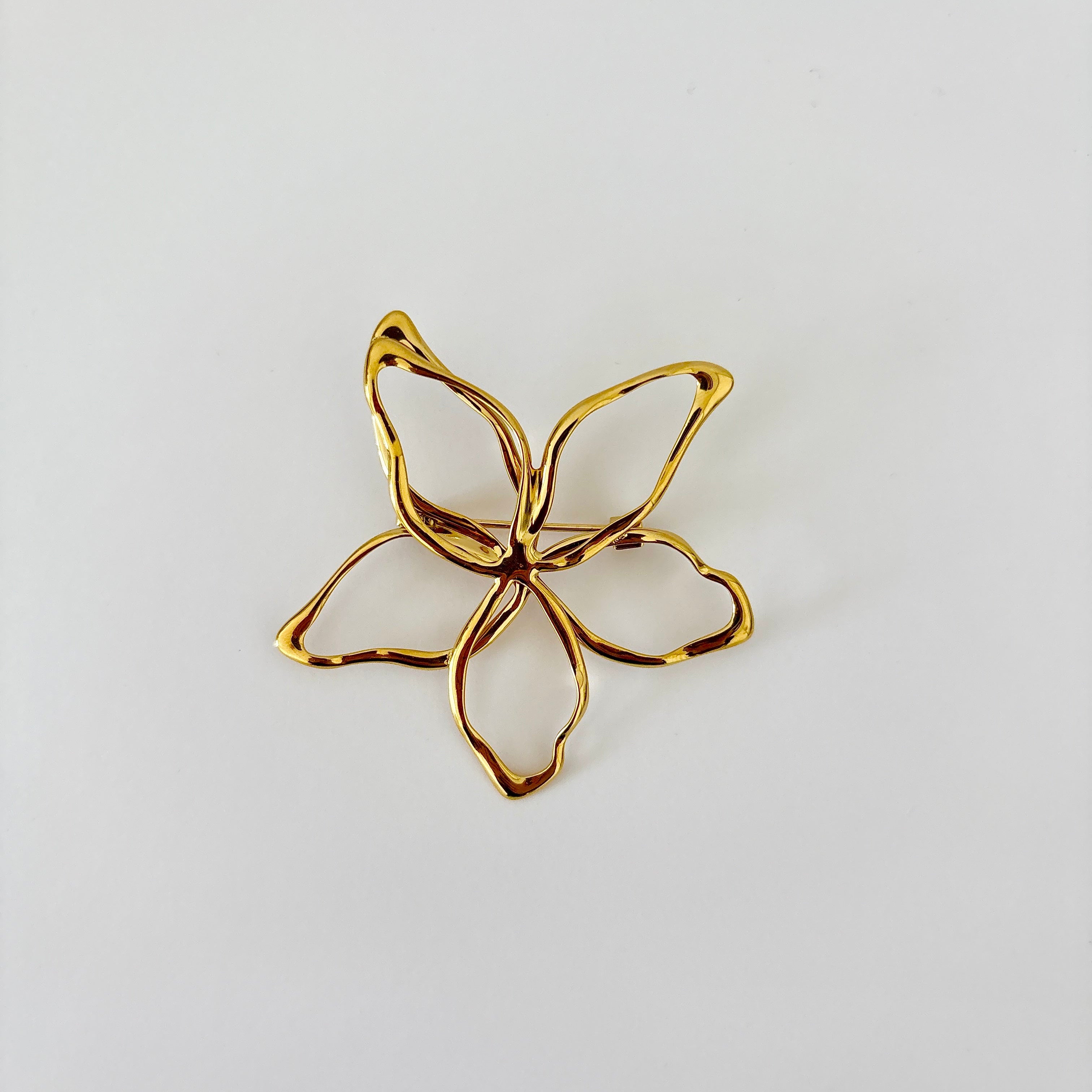 Broche Eclat floral - broche dorée en acier inoxydable
