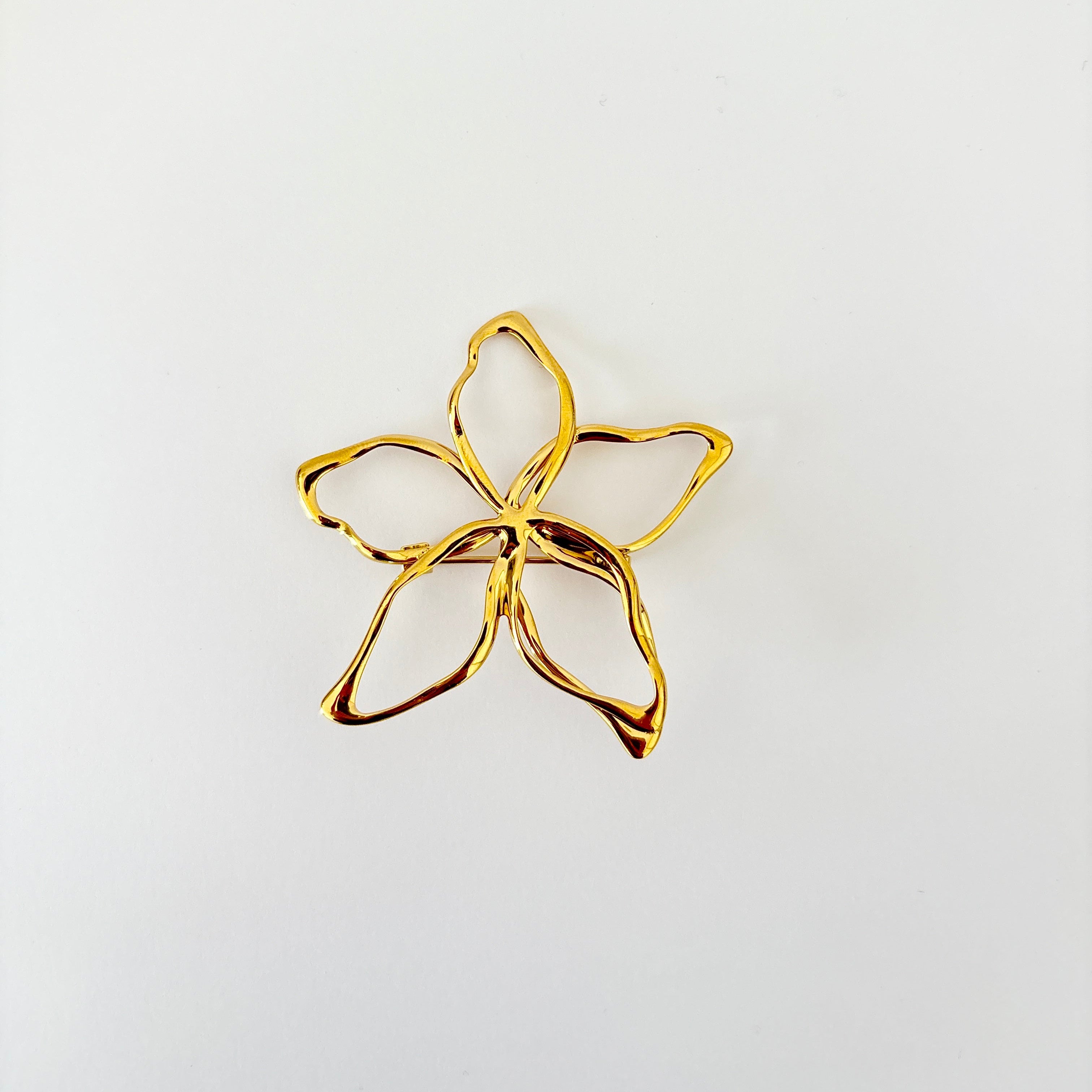 Broche Eclat floral - broche dorée en acier inoxydable