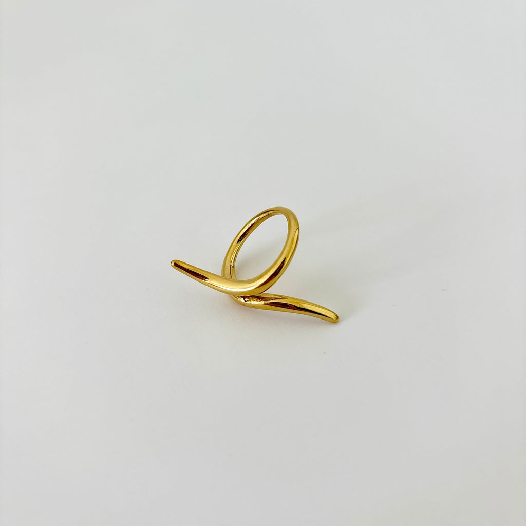 Bague Rayon - bague dorée croisée en acier inoxydable