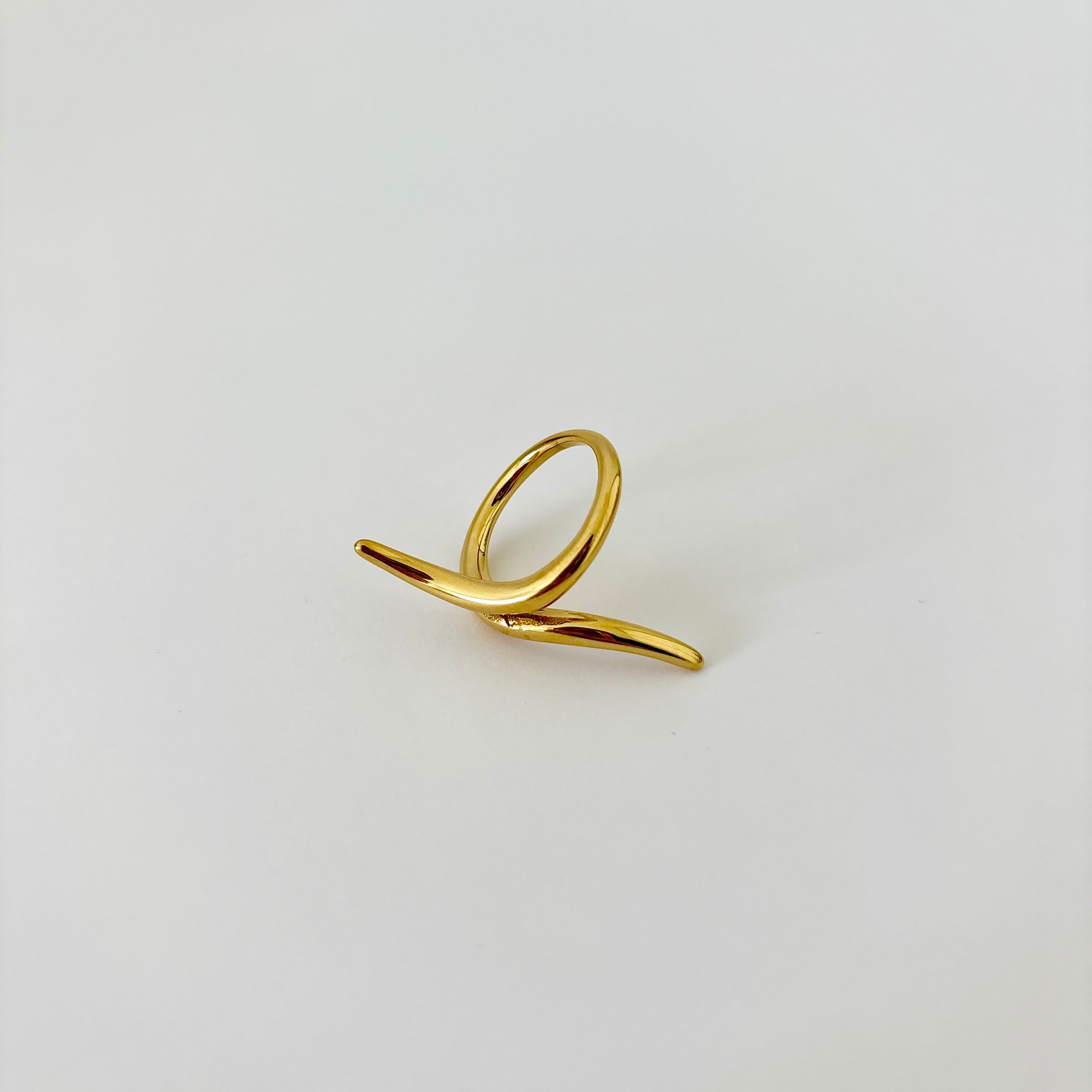 Bague Rayon - bague dorée croisée en acier inoxydable