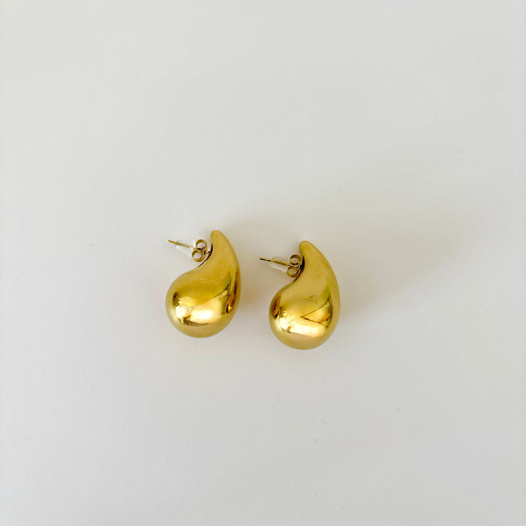 Boucles d’oreilles Goutte Dorée - en acier inoxydable