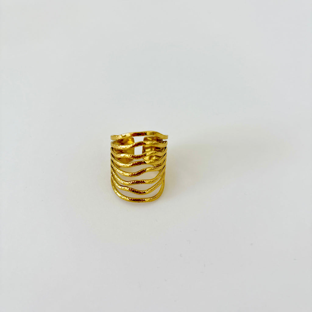 Bague Dahlia -  ajustable en acier inoxydable