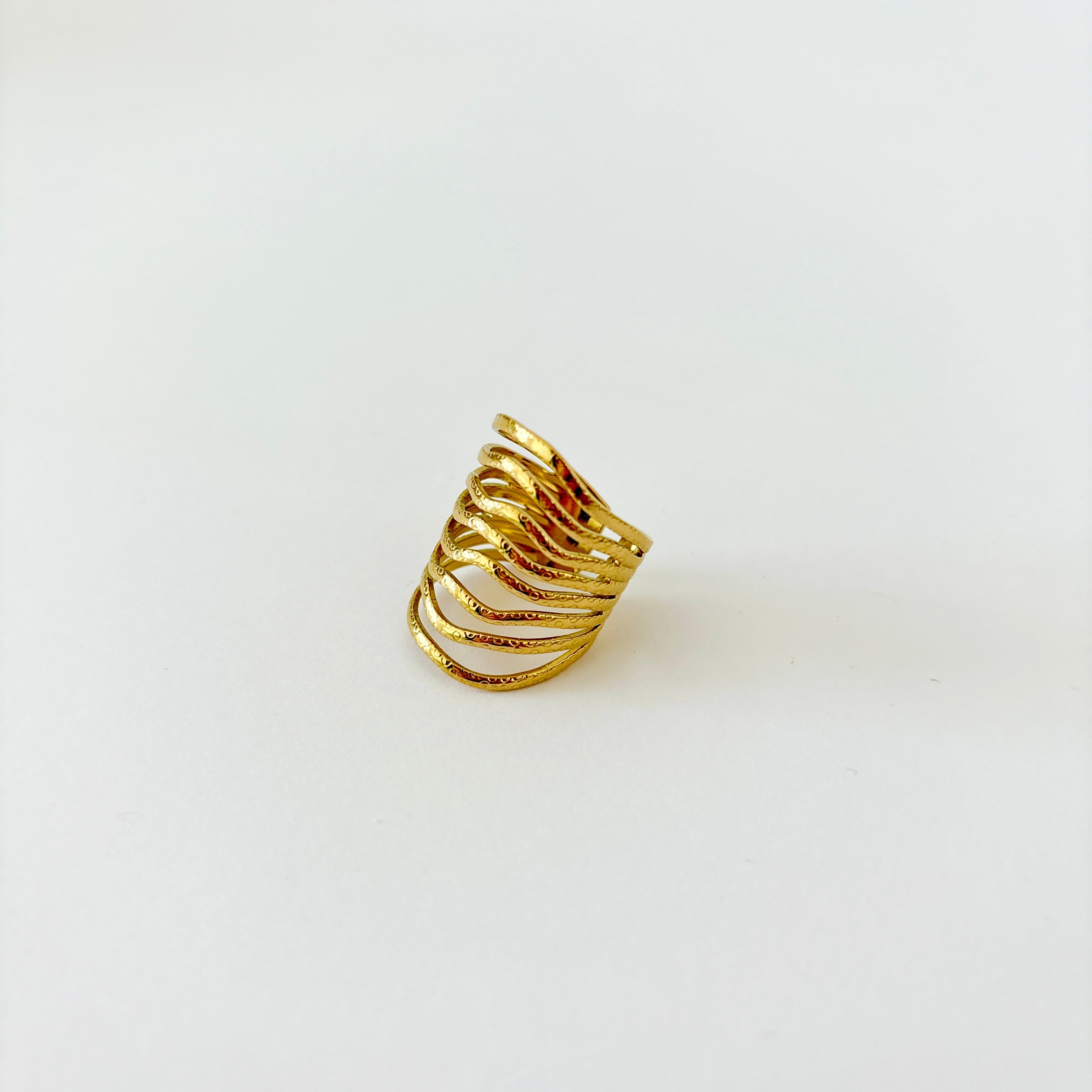 Bague Dahlia -  ajustable en acier inoxydable