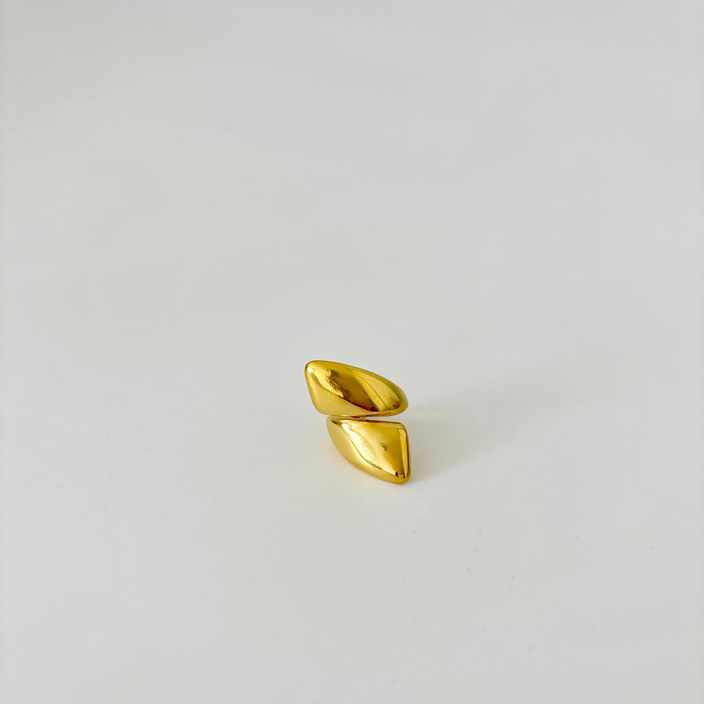 Bague Rivage - bague dorée asymétrique ajustable en acier inoxydable