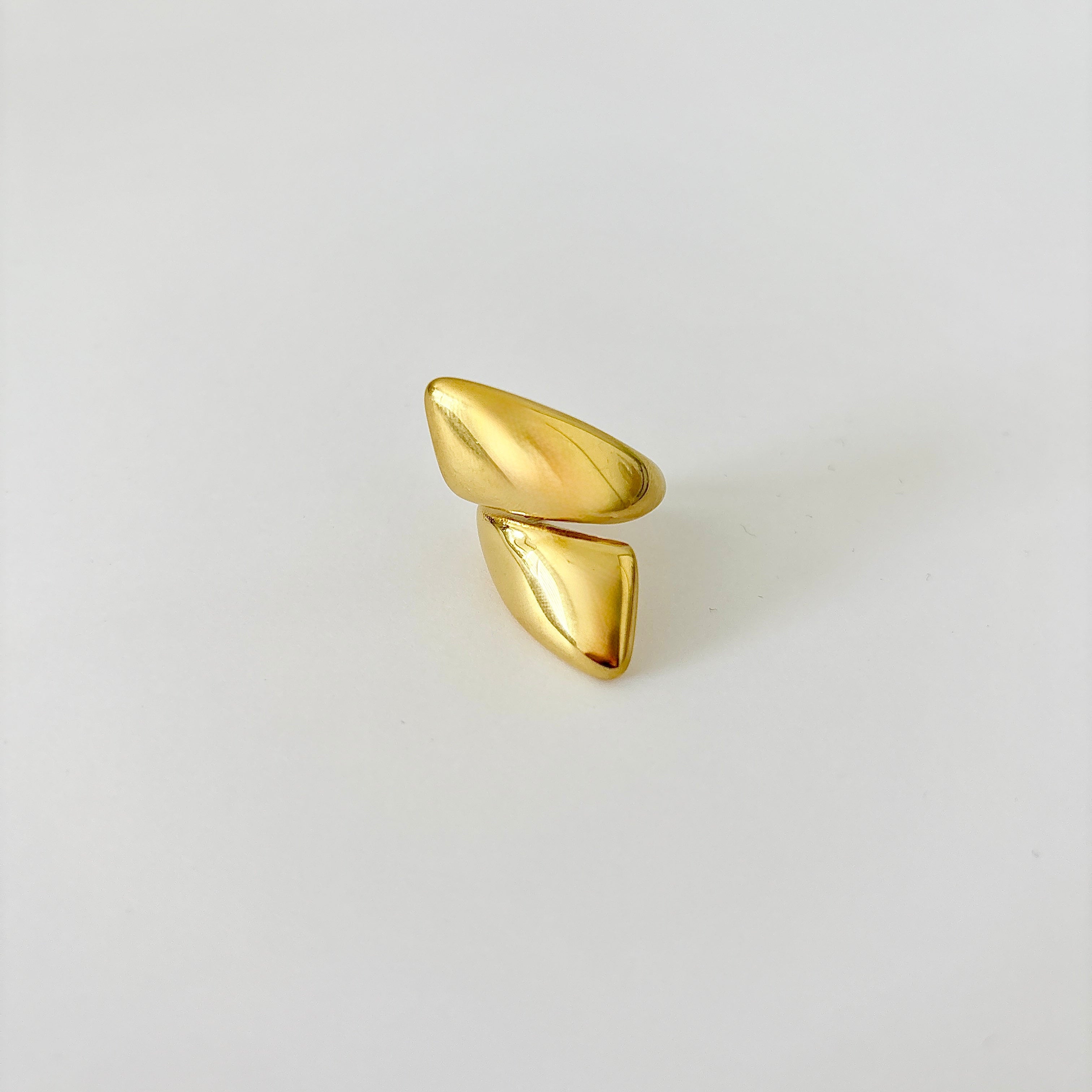 Bague Rivage - bague dorée asymétrique ajustable en acier inoxydable